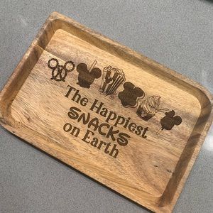 Engraved Wood Snack Tray